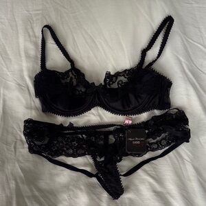Agent Provocateur Black Lace Bra Set